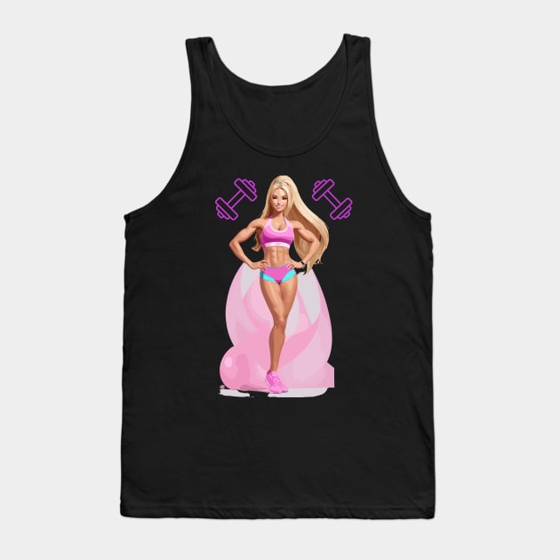 fitness barbie Tank Top by designfurry 